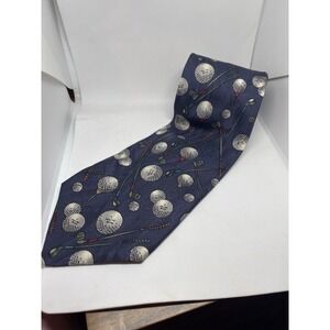 Arnold Palmer Mens Navy Blue Golf Theme Silk Tie Preppy Formal Office